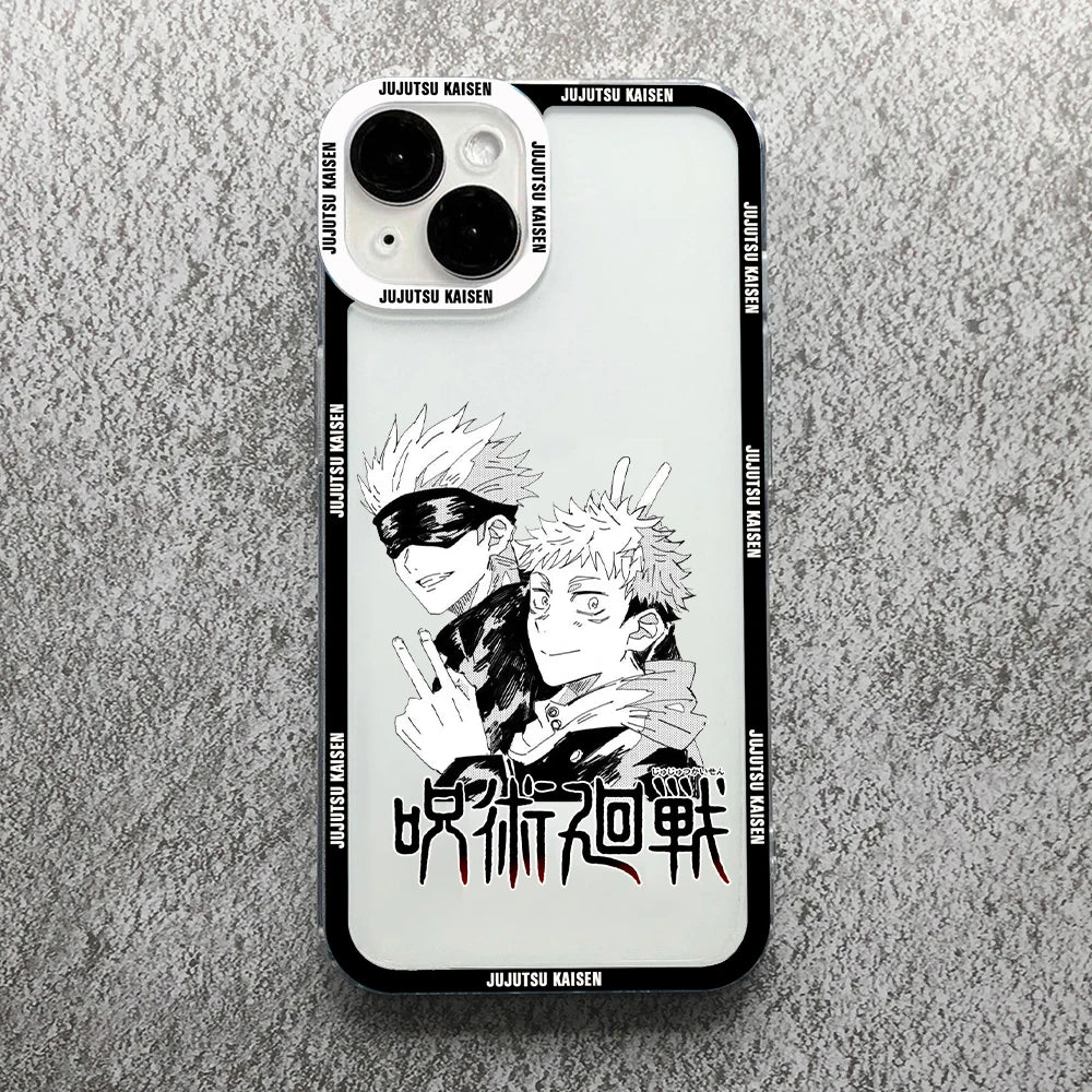 Gojo Satoru Clear Soft Case – Jujutsu Kaisen iPhone 11–16 Pro Max & Plus
