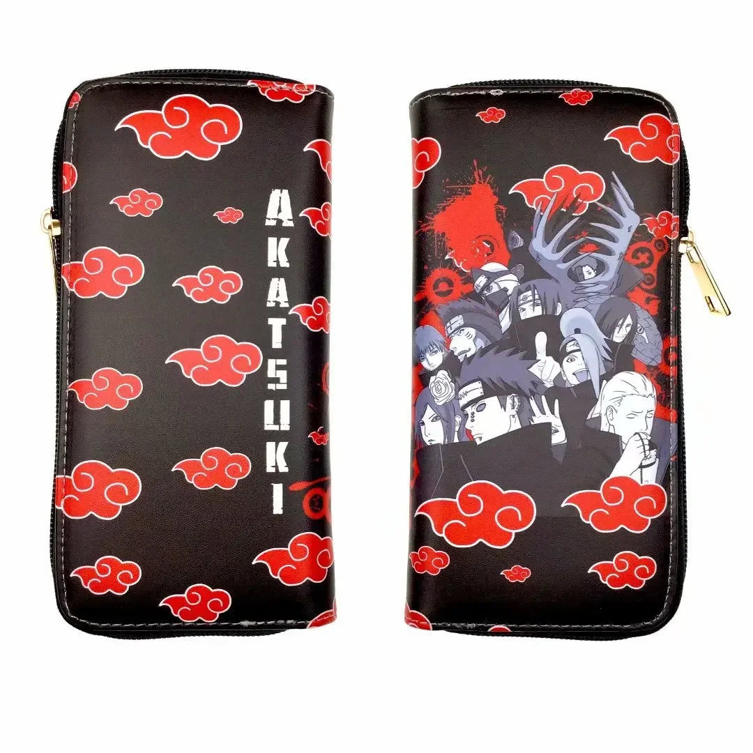 Naruto Sasuke Men Wallets Fashion Money Bag Zipper Coin Purse Female Purse Card Holder Multilayer Capacity Storage Bag Gift New