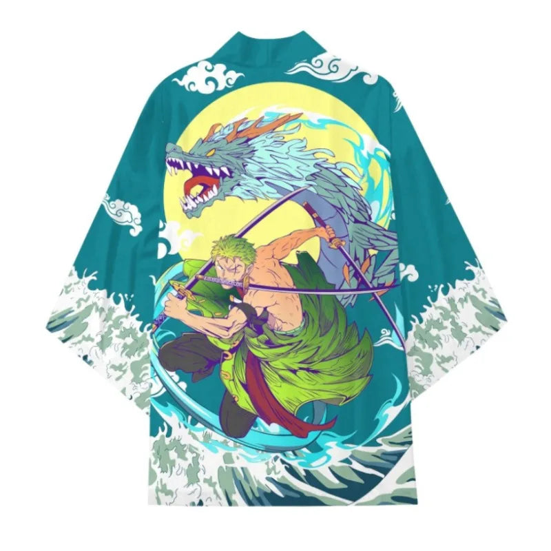 New Anime ONE PIECE Kimono Cape Cosplay Clothing 3D Printing Comics Casual Cardigan Jacket Men and Women Birthday Gifts