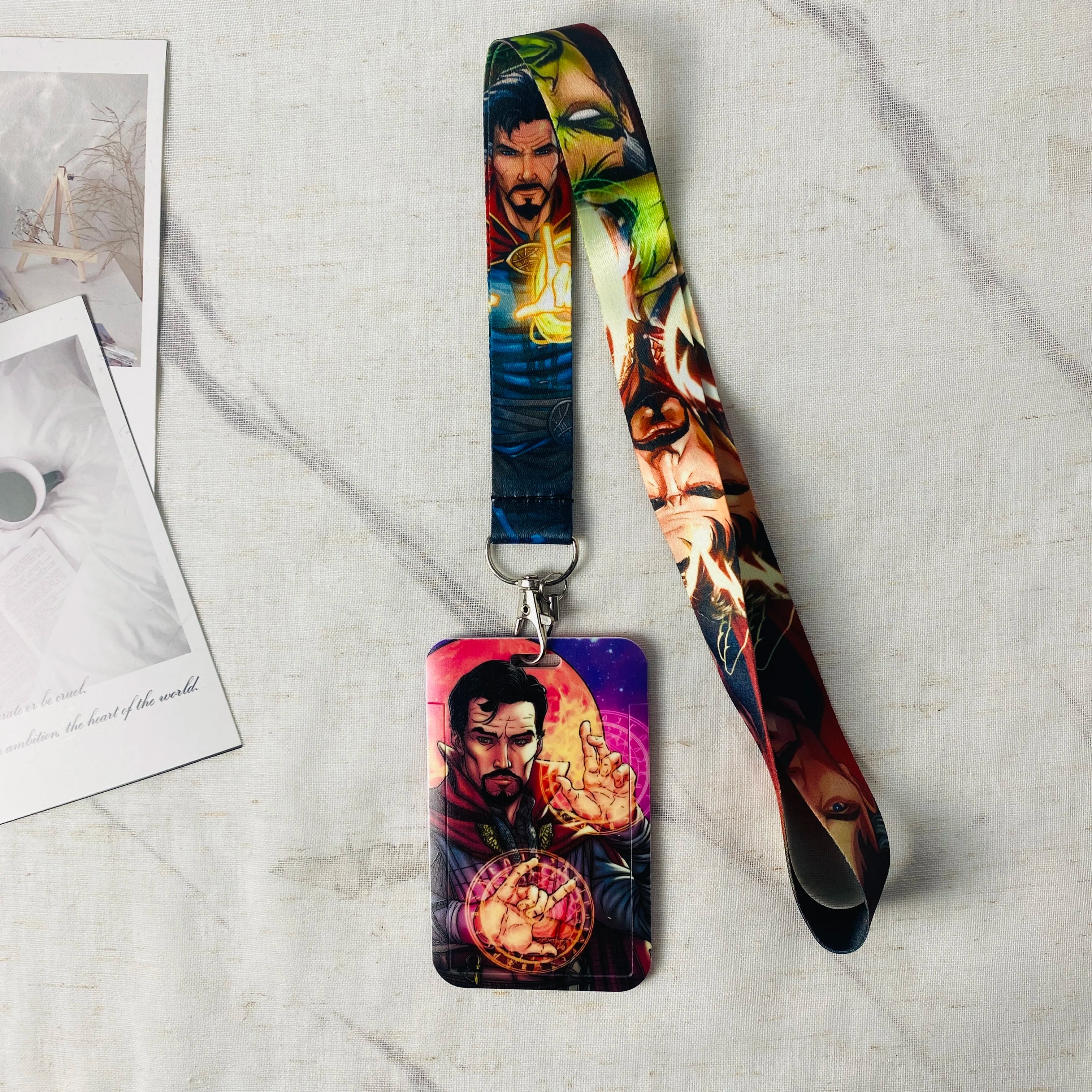 Anime Characters Card Holder Lanyard Keychain ID Credit Bus Card Cover Hang Rope Lariat Lanyard Key Rings Fans Gifts