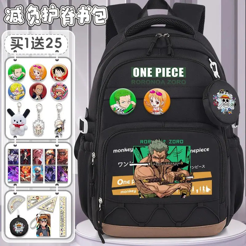 One Piece Luffy Backpack – Large Canvas School & Travel Bag