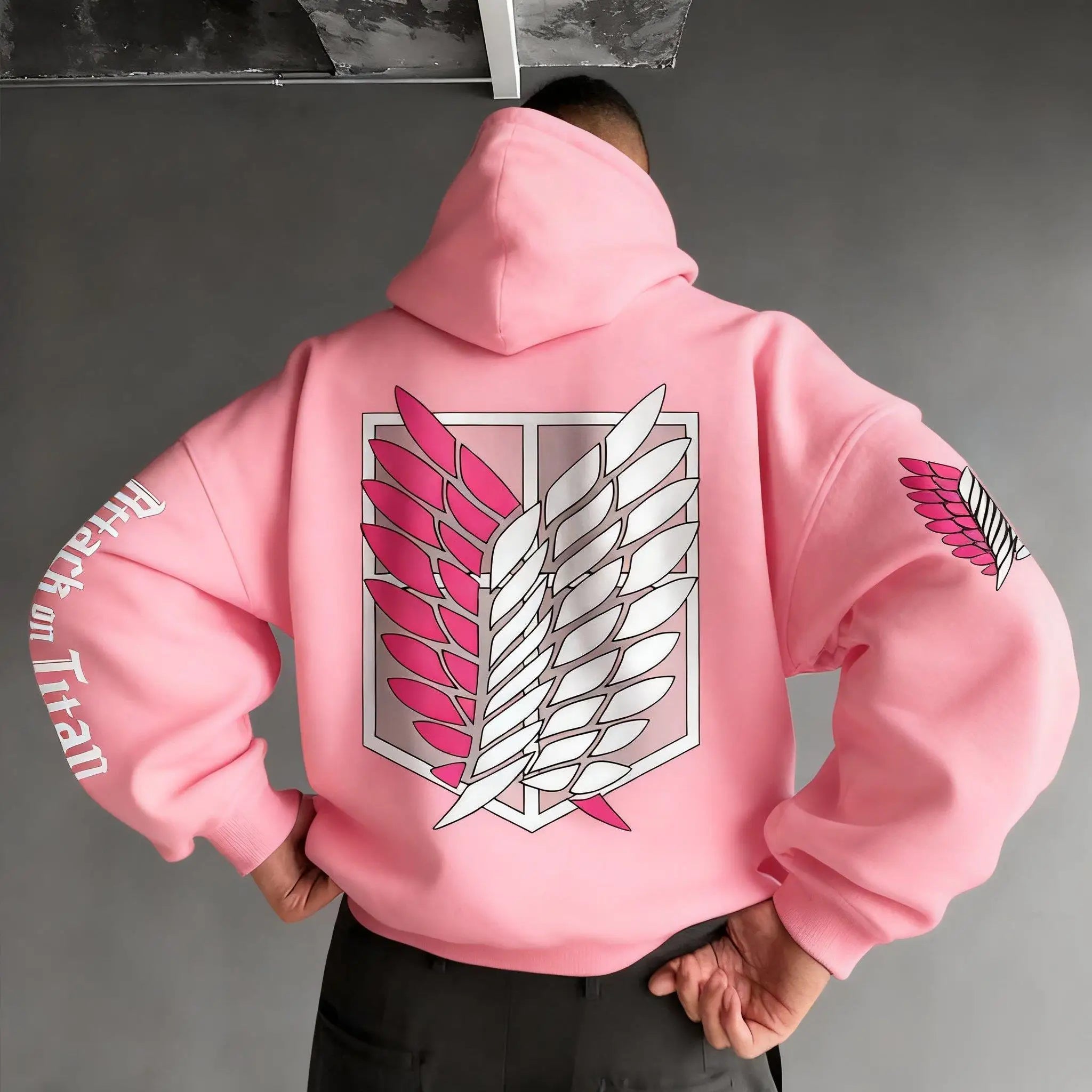 Oversized Casual Attack on Titan Anime Hoodie Men Women Wings Print Spring Autumn Pullover Sweatshirt Streetwear Fashion