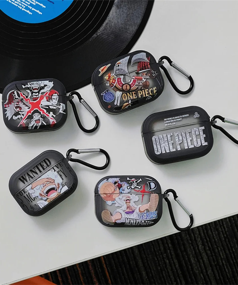New Anime One Piece Luffy Gear 5th Earphone Case For AirPods 3 3rd 4 Pro Pro2 Headphone Bluetooth Wireless Headset Clear Cover