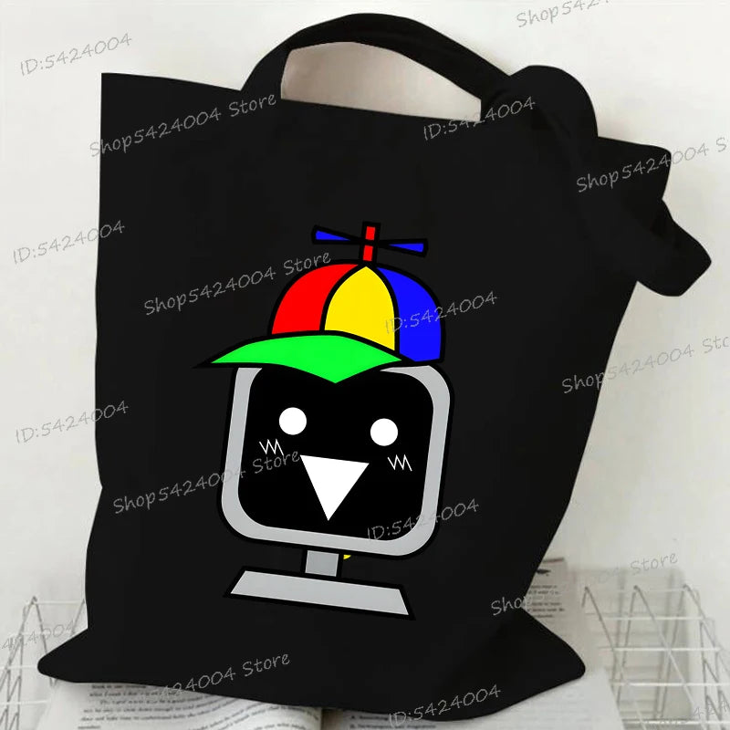 Anime Sprunki Incredibox Game Handbags Women Men Large Capacity No Zipper Canvas Tote Bag Sprunki Figure Shoulder Bag