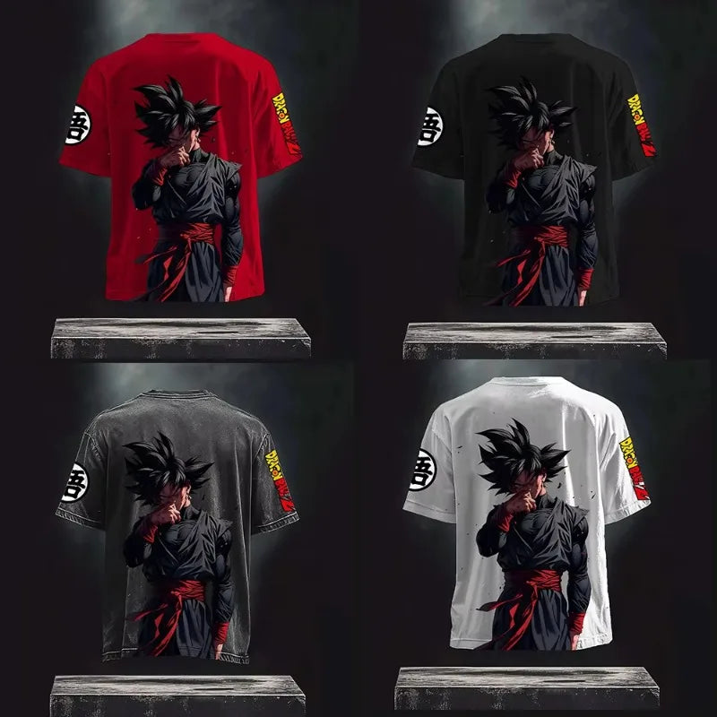 Summer New Dragon Ball Animation T-shirt Men's and Women's Harajuku Loose Casual Children's Parent-child Short-sleeved Top