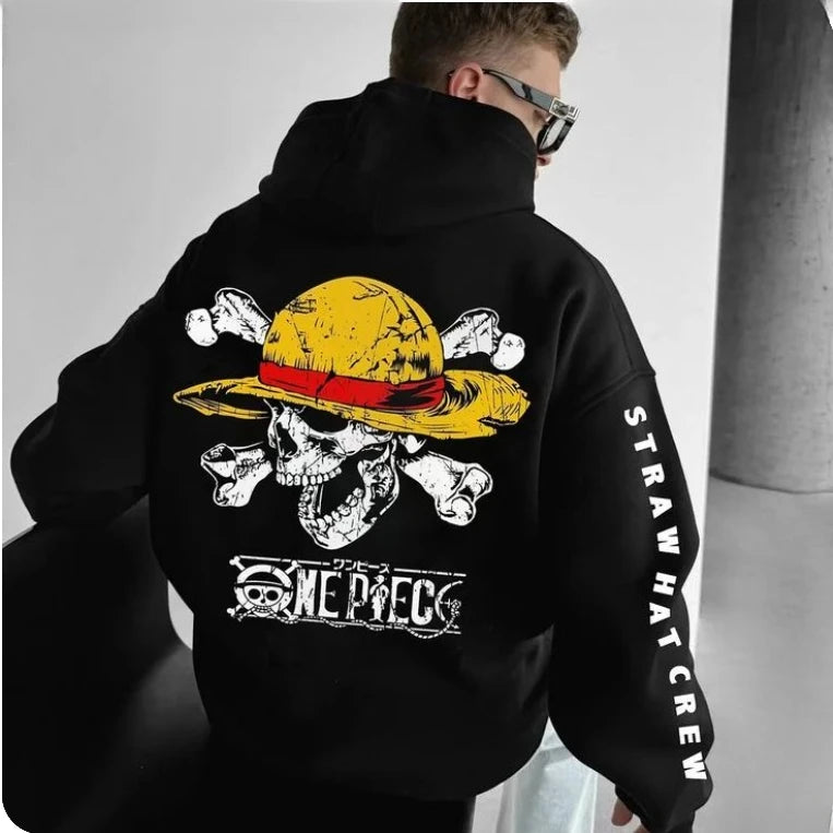 Men's Hoodie Anime One Piece Oversized Sweatshirt Women Long Sleeve  Y2k Clothes Autumn Winter Sweater Loose Cotton Tops Unisex