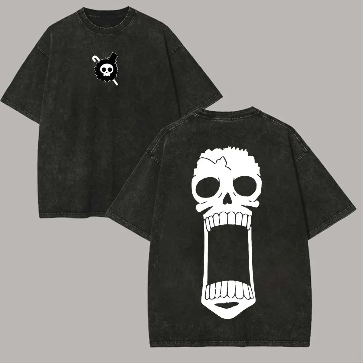 Anime One Piece Vintage Washed T Shirt Men Women Graphic Print Cotton Streetwear Short Sleeve Tee Casual Tops Summer Y2k