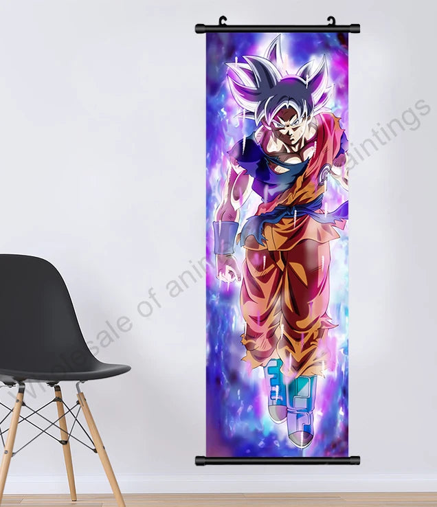 Dragon Ball Z Hanging Canvas Scroll – Goku, Vegeta & Frieza Anime Wall Art