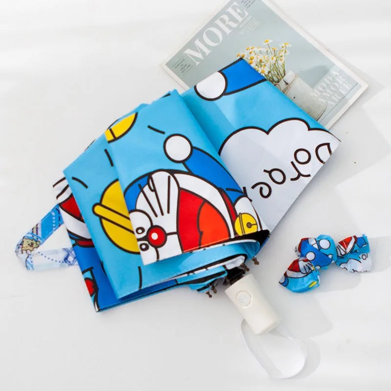 Doraemon sun umbrella cute personality creative fashion folding thickened sunscreen sunshade umbrella holiday gift