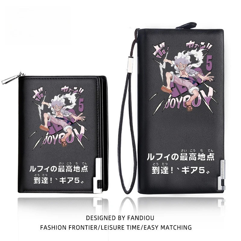 One Piece Luffy Ace Anime Peripheral Zipper New PU Wallet Handsome Personality Boy Print Coin Purse Short Card Pack Holiday