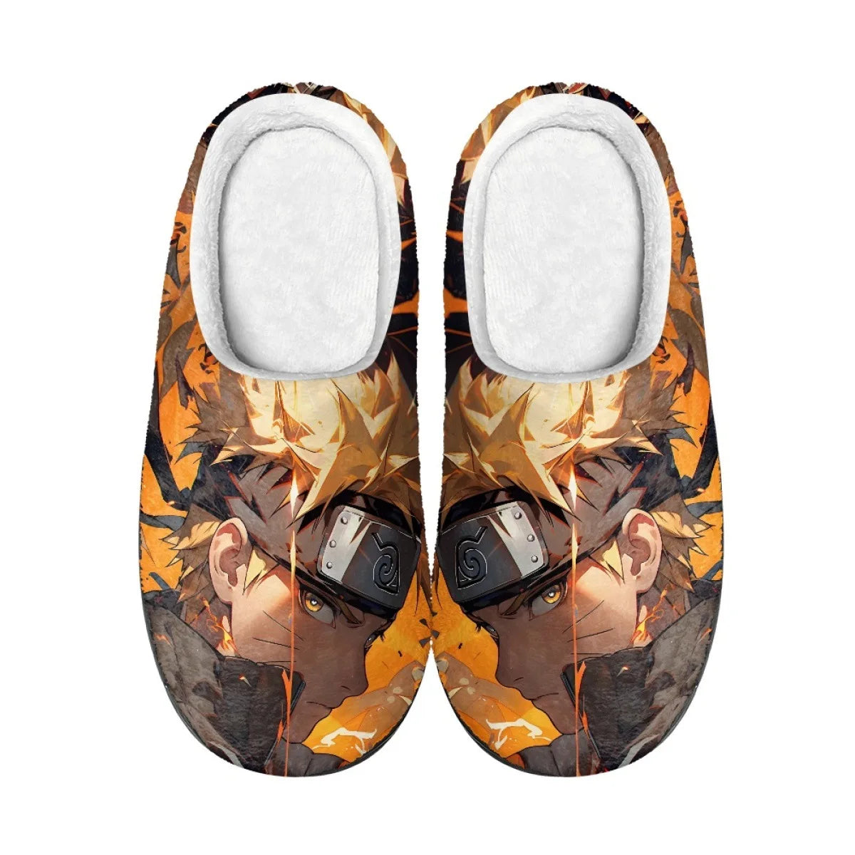 Anime Naruto Men Slippers Winter Warm Cotton Slippers Male Flats Soft Non-slip Slides Household Indoor Slippers Plus Size Gift