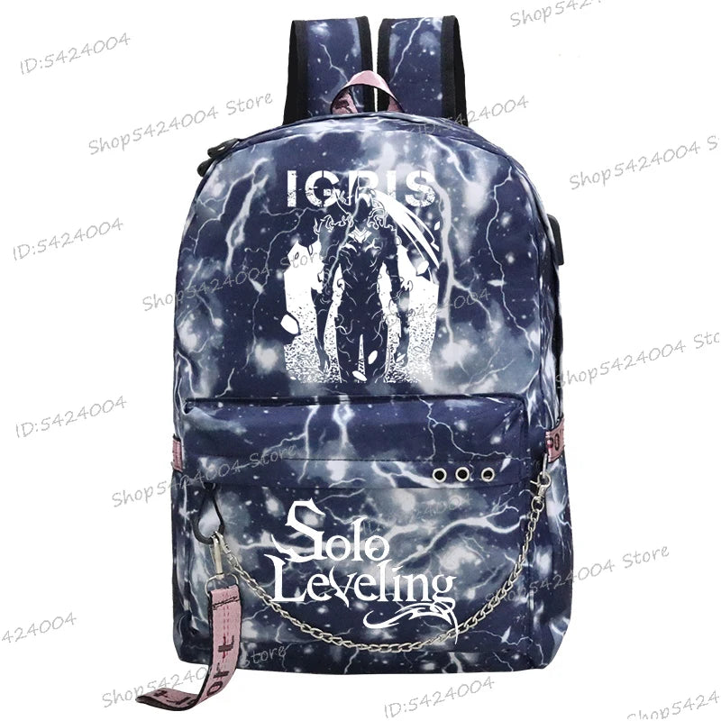 Solo Leveling Backpack – Sung Jinwoo Anime School Bag for Teens & Adults