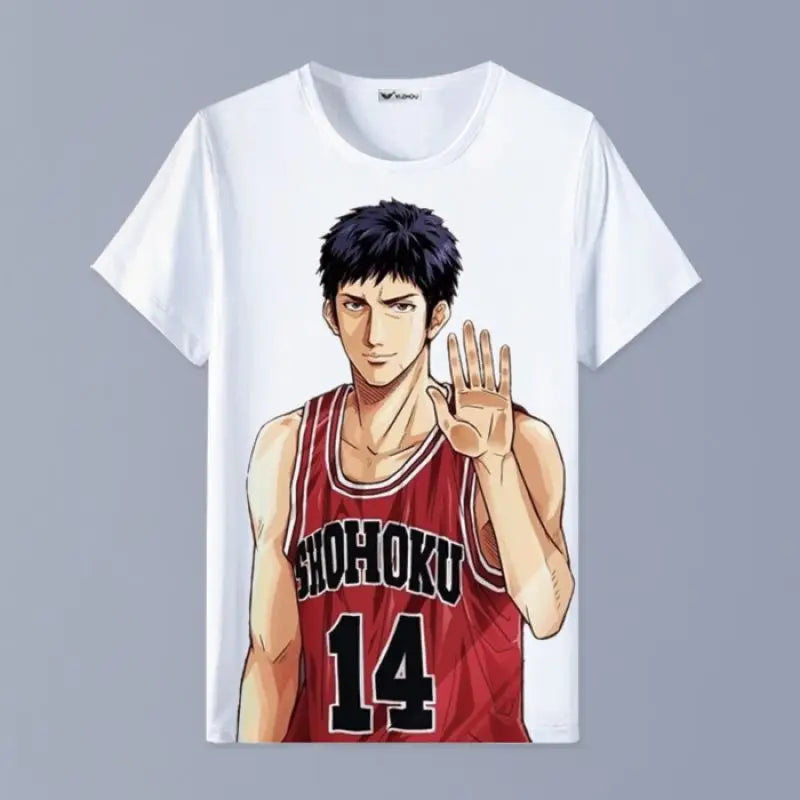 Slam Dunk T-shirt Sakuragi Hanamichi Akagi Haruko Rukawa Kaede Mitsui Hisashi Ryota anime basketball short-sleeved clothes gift