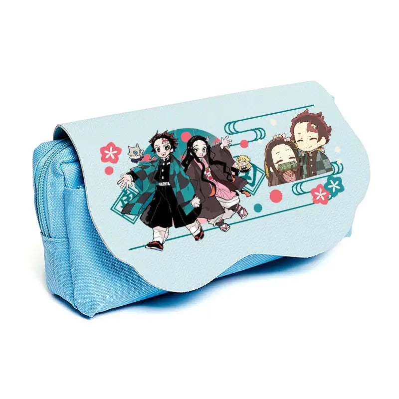 Anime Demon Slayer Student Pencil Case Cute Large Capacity Multifunctional Desktop Storage Bag Practical Gifts