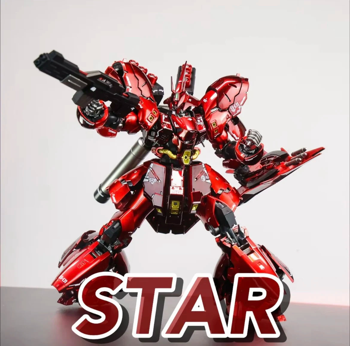 Sazabi Assembly Model Kit RG 1/144 Action Figure Sheet Metal Spray Pseudo Electroplating Red Desktop Decor Toy Gift