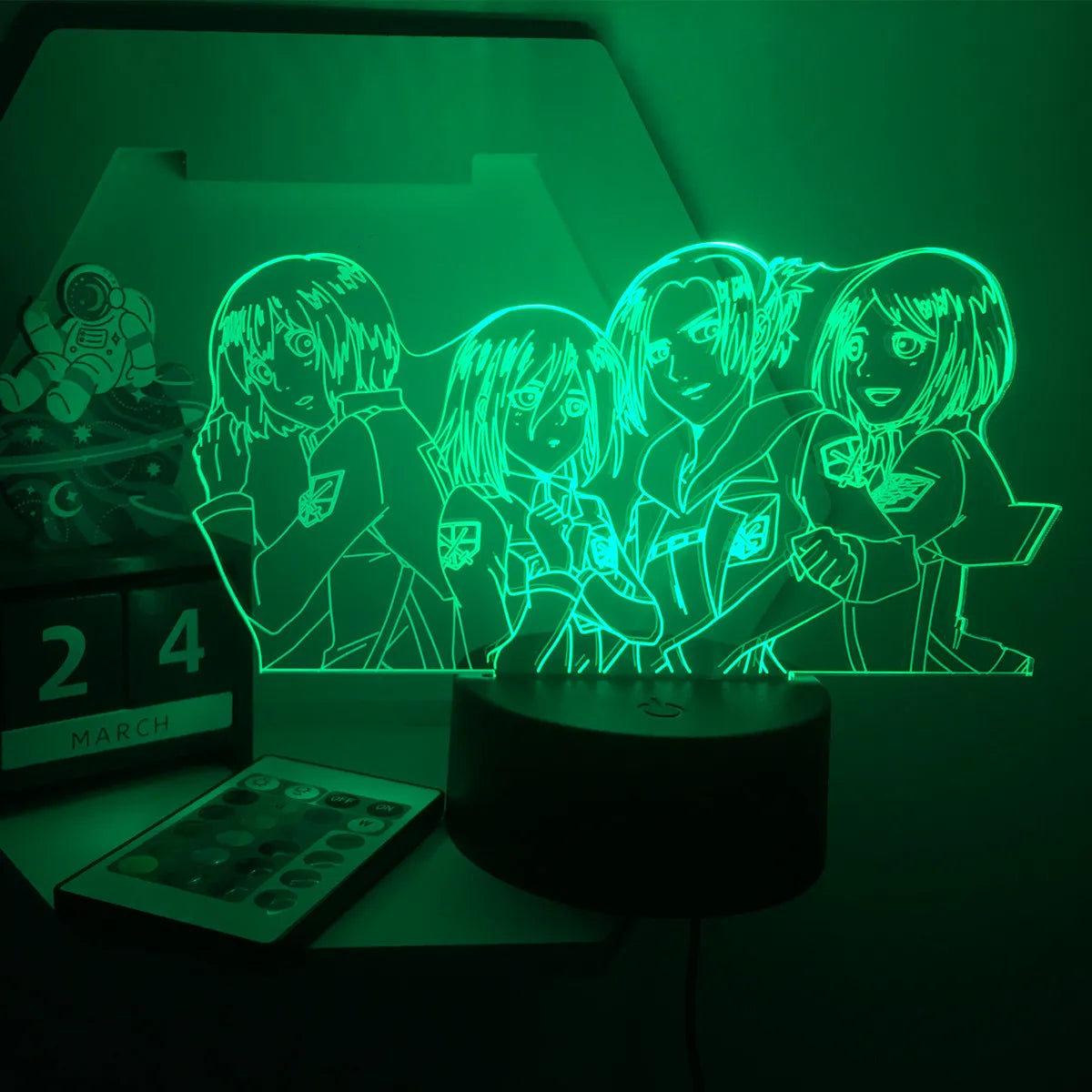 Anime 3D Lamp Attack on Titan Acrylic Luminous Stand Mikasa Ackerman Eren Yeager Action Figure For Kids Children Gifts