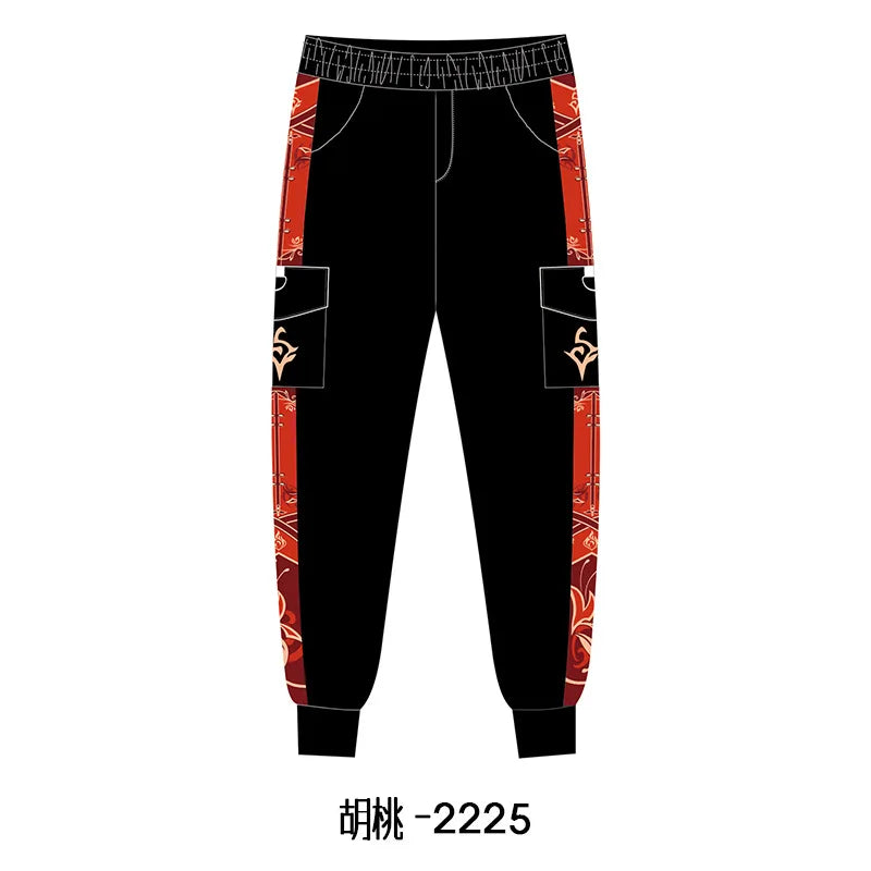 New Genshin Impact Cyno Xiao Zhongli Hu Tao Wanderer Kaedehara Kazuha Cosplay Costume Jogger Trouser Sport Gym Pants Tracksuit