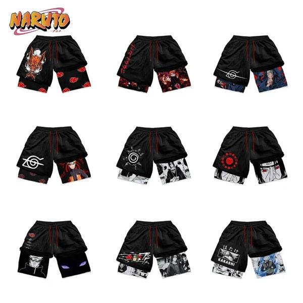 Anime Naruto Athletic Gym Shorts – Quick-Dry Workout & Running Shorts for Men