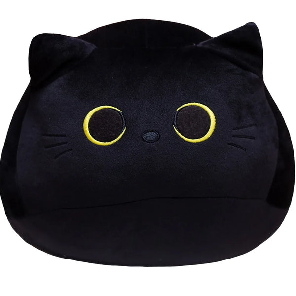 Black Cat Plush Pillow — Cuddly Stuffed Doll (10 / 30cm)
