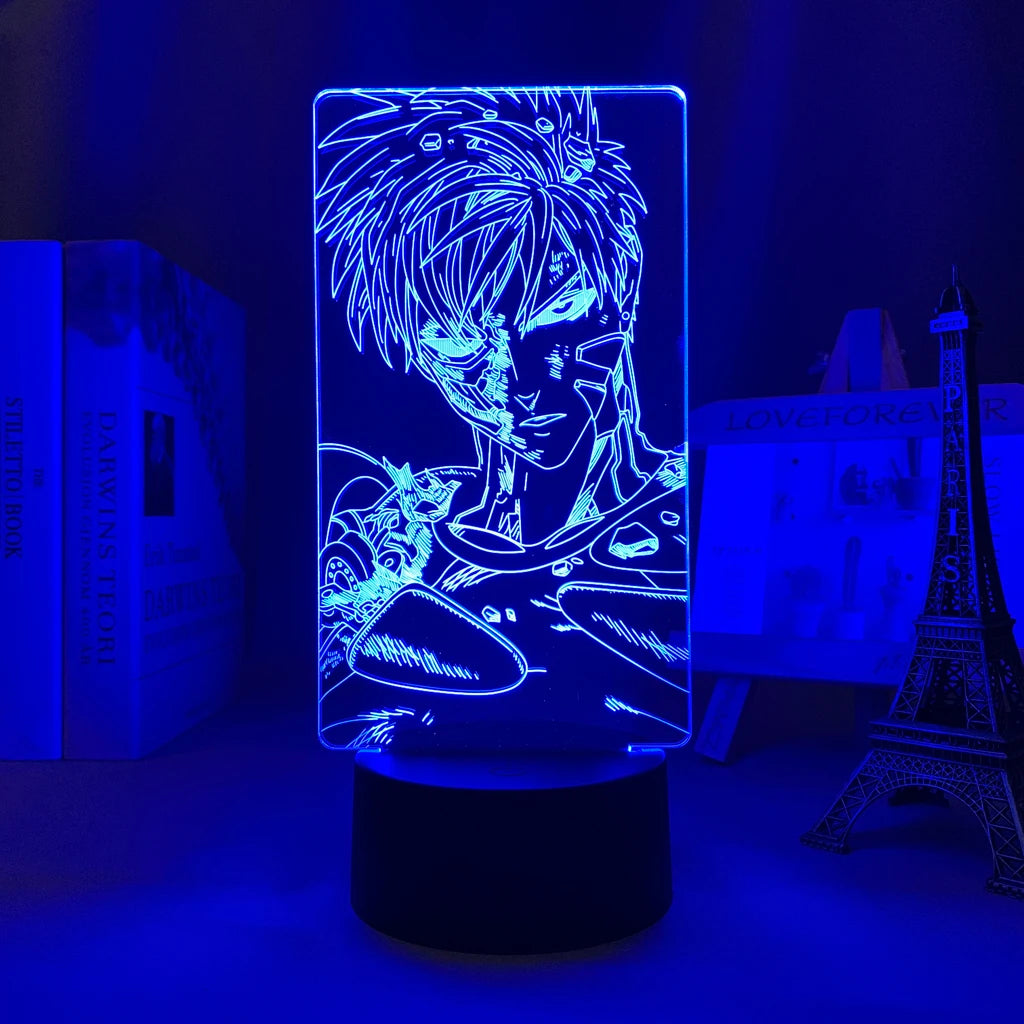 One Punch Man Saitama Figure Led Night Light Lamp for Home Decoration Nightlight Cool Manga Store Decor Ideas Table 3d Light