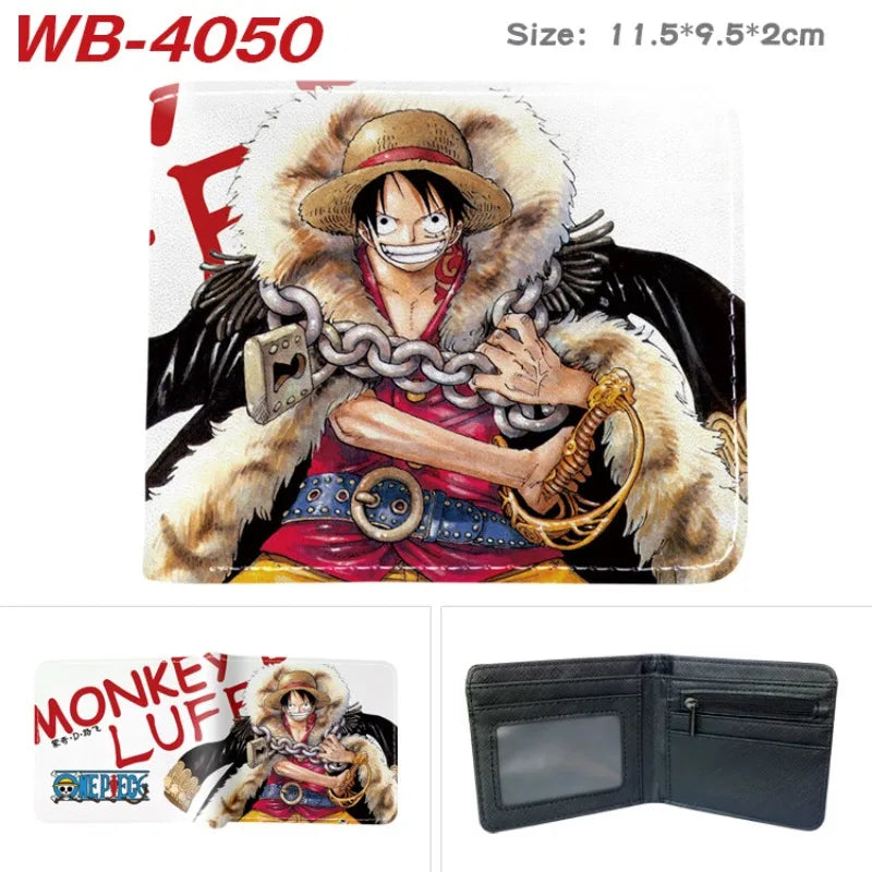 Creative One Piece Anime Peripheral Full-color Wallet One Piece Luffy Printed Coin Purse Folded Short Wallet Card Bag