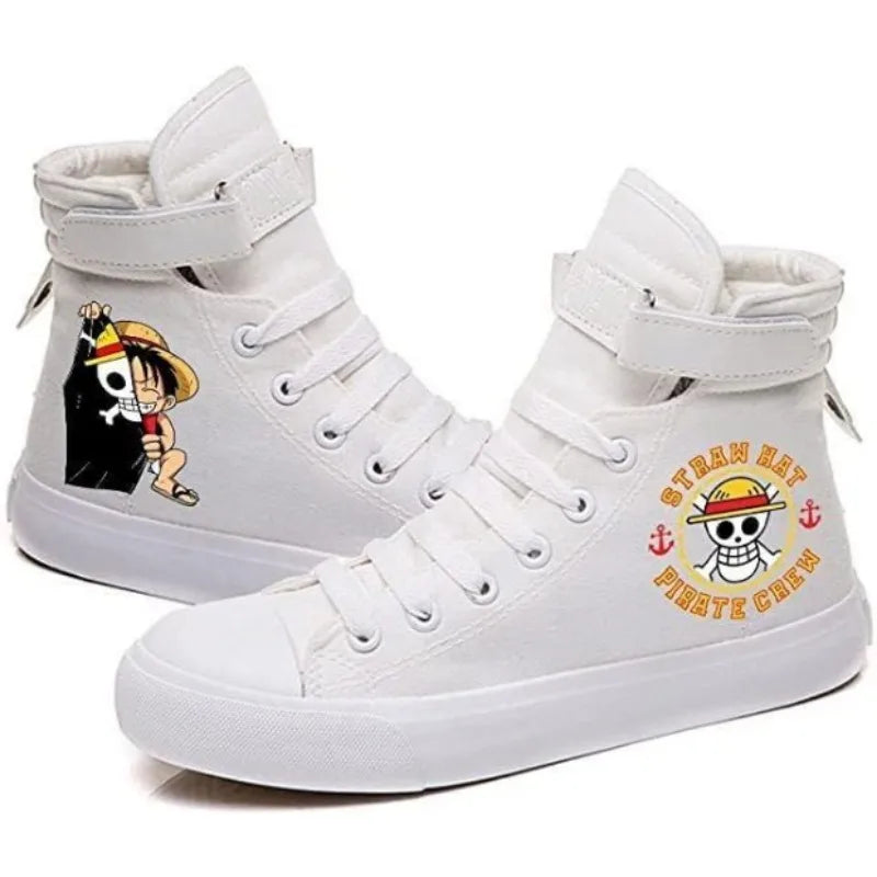 New Style Animation One Piece Luffy Autumn and Winter High Top Students Leisure Sports Shoes Breathable Non-slip Shoes Gifts