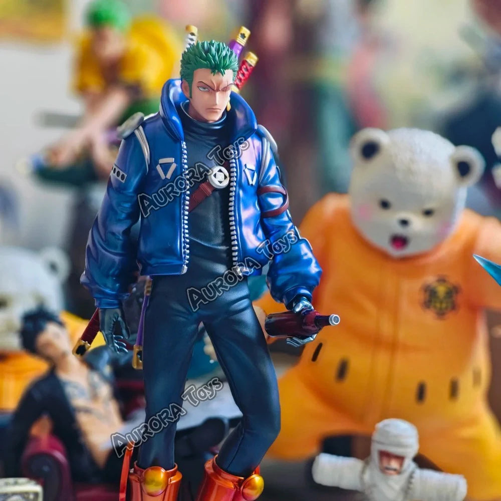 9.44in/24cm Anime One Piece Figure Egghead Zoro Figure PVC Action Figures Collection Model Toys