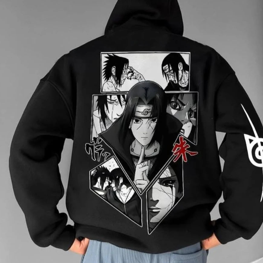 Unisex Oversized Naruto Hoodies Sweatshirt Anime Printed Men's Clothing Autumn Casual Y2k Loose Women's Long Sleeve Tops