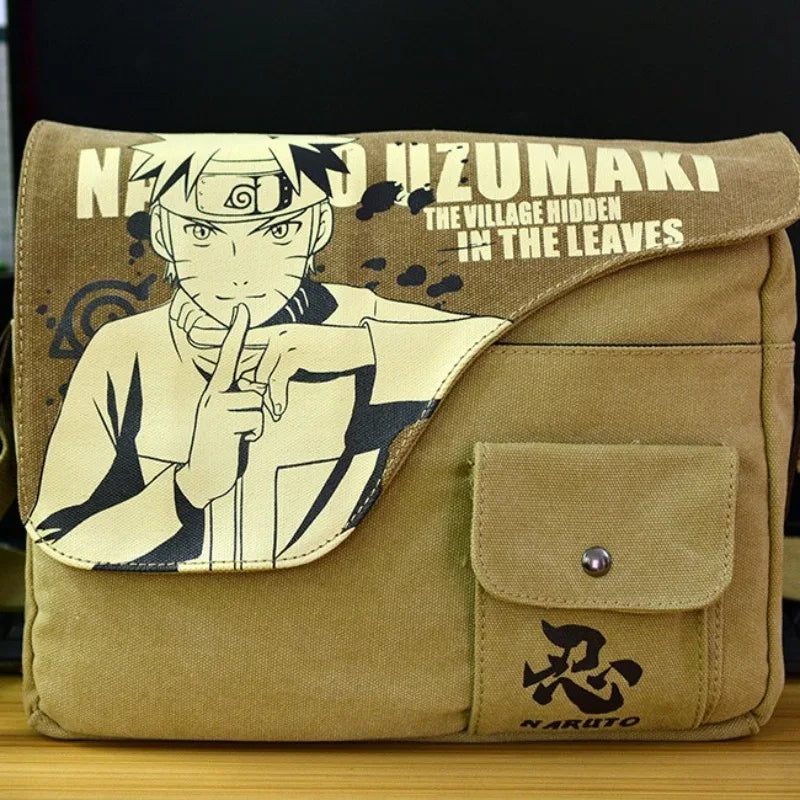 One Piece & Naruto Anime Crossbody Bag – Waterproof Canvas Shoulder Bag