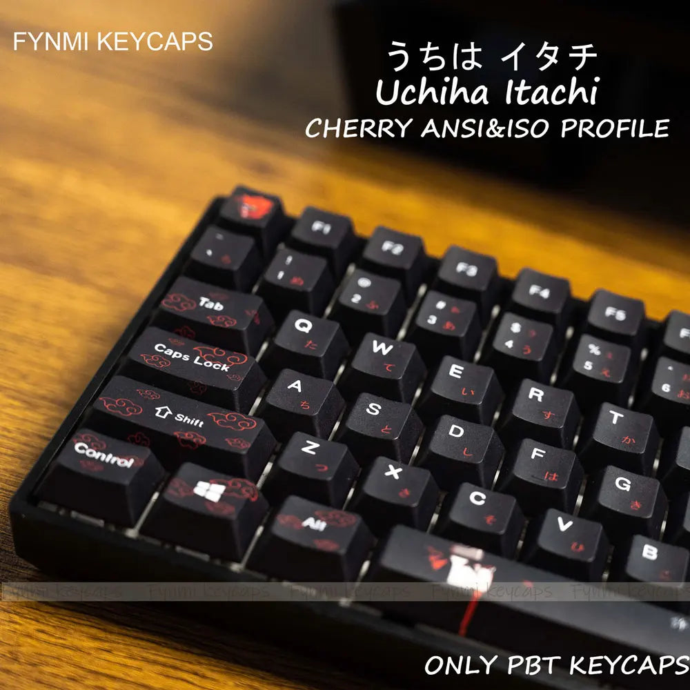 Uchiha Itachi Keycaps Set – 139 Cherry Profile Anime Keycaps for MX Switch (ANSI/ISO)