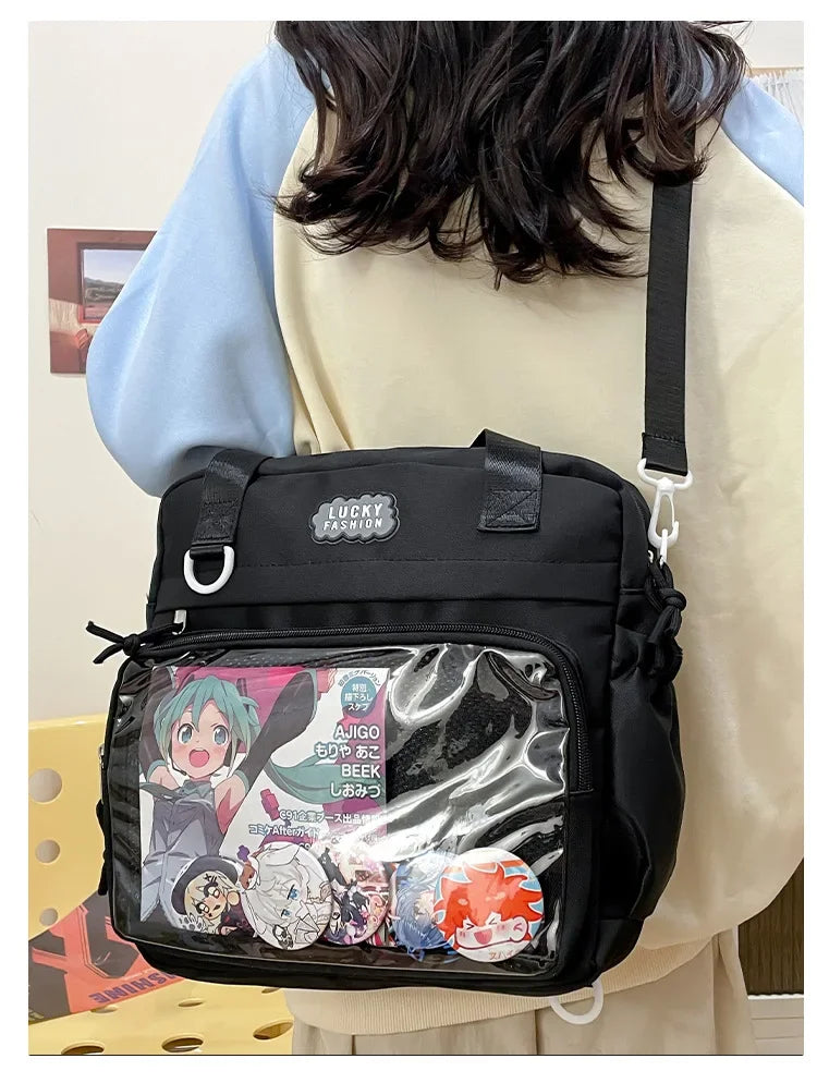 Multifunctional Shoulder Anime Spy × Family Crossbody Bag with Large Capacity for Students To Attend Classes and Tutoring Tote Bag for Girls