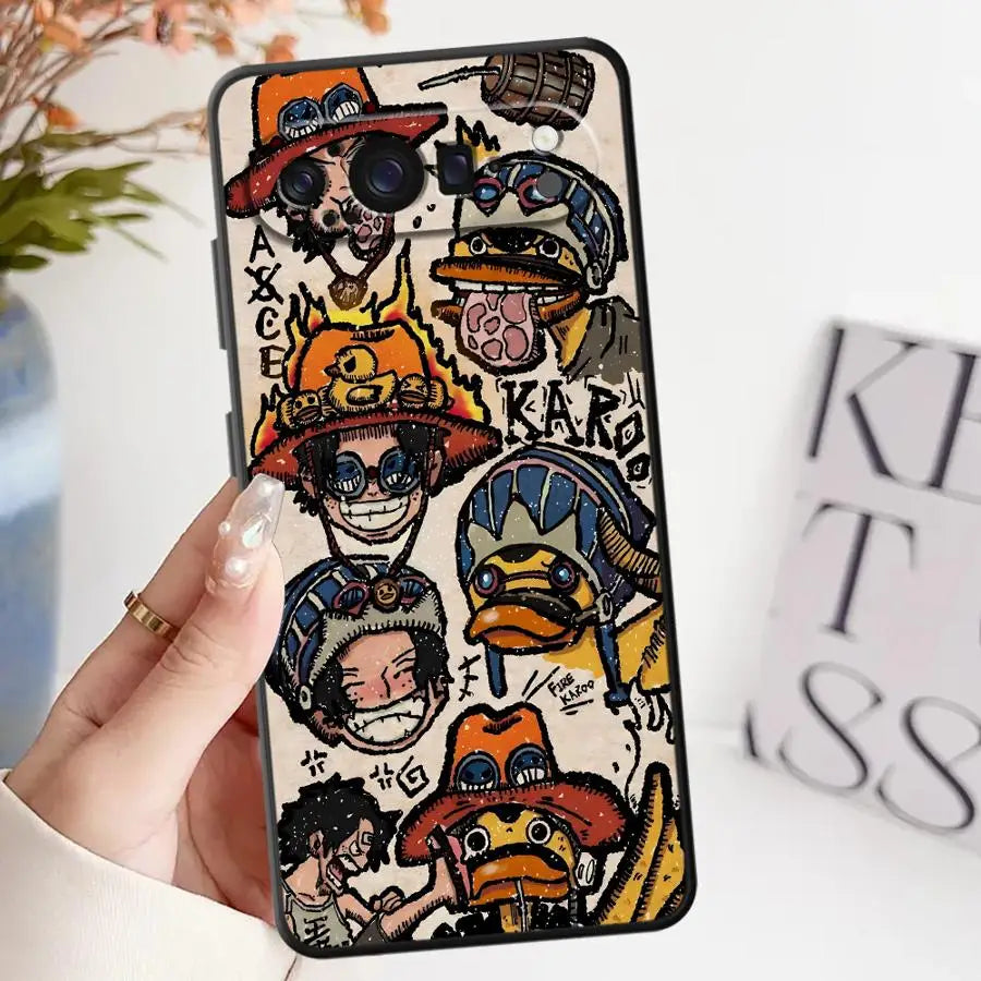 O-One P-Pieces Anime Case for Google Pixel 8a 7 Pro 9 Pro XL 6a 9a 8 Pro 6 Pro 7a Soft Cover