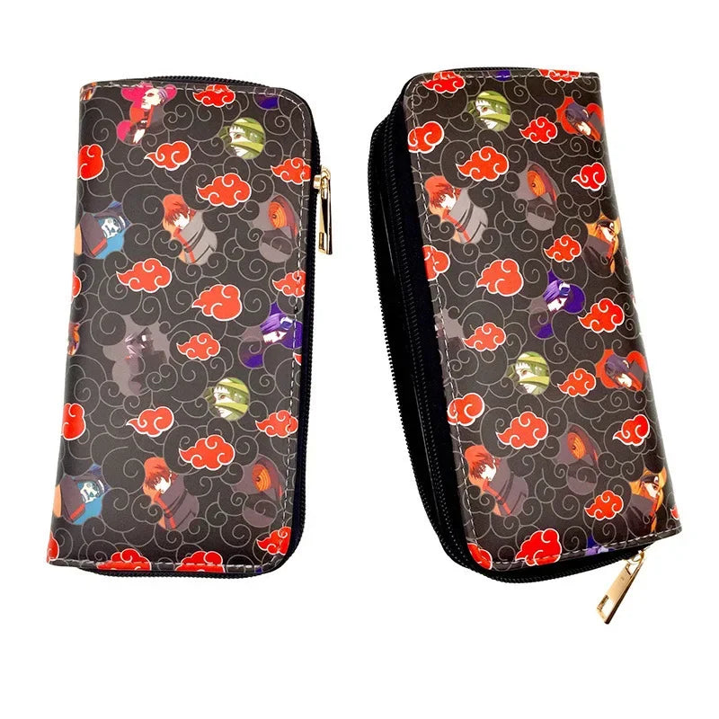 Naruto Sasuke Men Wallets Fashion Money Bag Zipper Coin Purse Female Purse Card Holder Multilayer Capacity Storage Bag Gift New