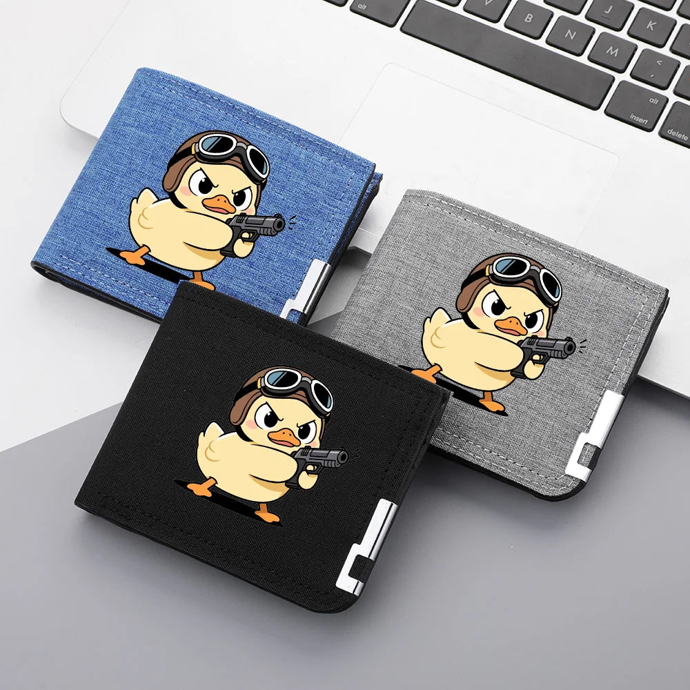 Men's Short Wallet Canvas Material Anime Personality Youth High School Multi-Slot Card Wallet