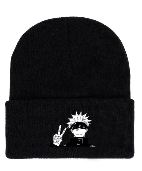 Anime Gojo Satoru Manga Kawaii Hat Autumn Winter Beanies Baggy Jujutsu Kaisen Anime Cat Men Women Knitted Hat