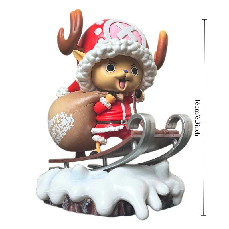 16CM One Piece ZERO Joba Large Christmas Joba Backpack Sled Scene Christmas Gift Selection Boxed Statue Model Desktop Pendant