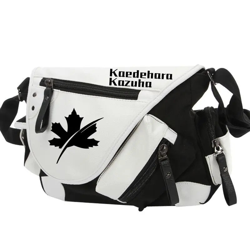 Genshin Impact Anime Canvas Casual Zipper Shoulder Bag Crossbody Bag Schoolbags Large Capacity Bag Men's Shoulder Messenger Gift