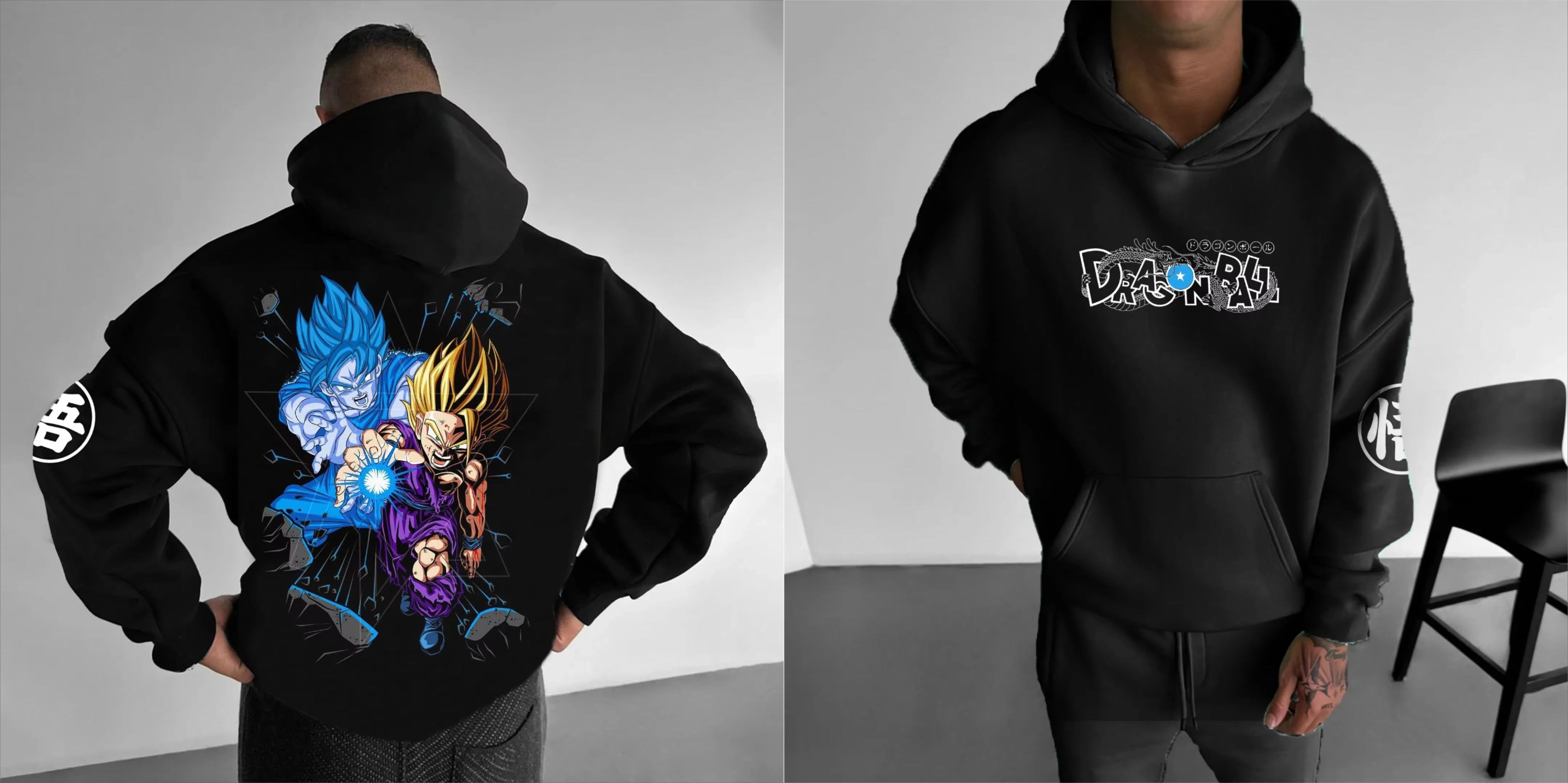 Vintage Anime Dragon Ball Goku Oversized Men's Hoodie Y2k Clothes Sweatshirt Autumn Sweater Loose Cotton Women Long Sleeve Tops