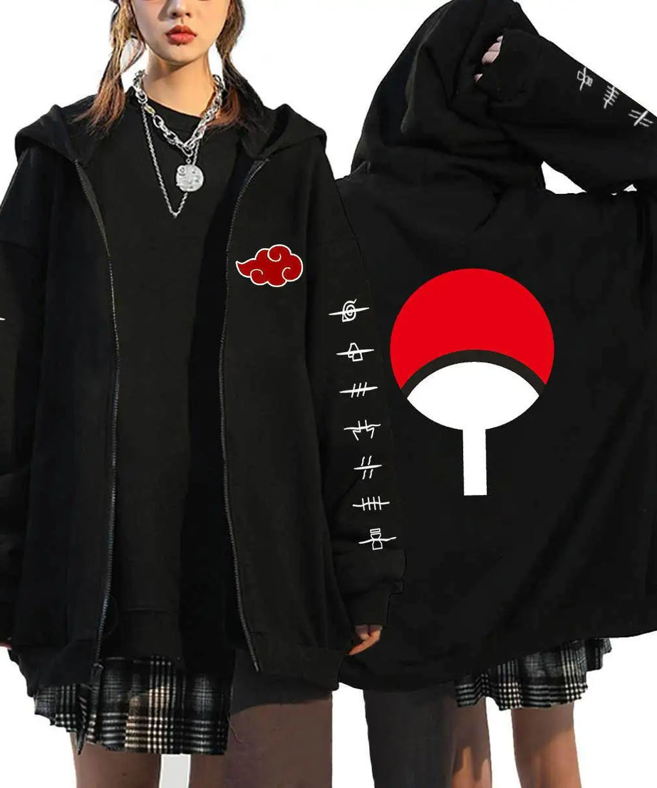 Autumn Zip Up Jacket Anime Naruto Figures Sweatshirt Men Women Plus Size Casual Clothing Harajuku Coat Halloween Gifts
