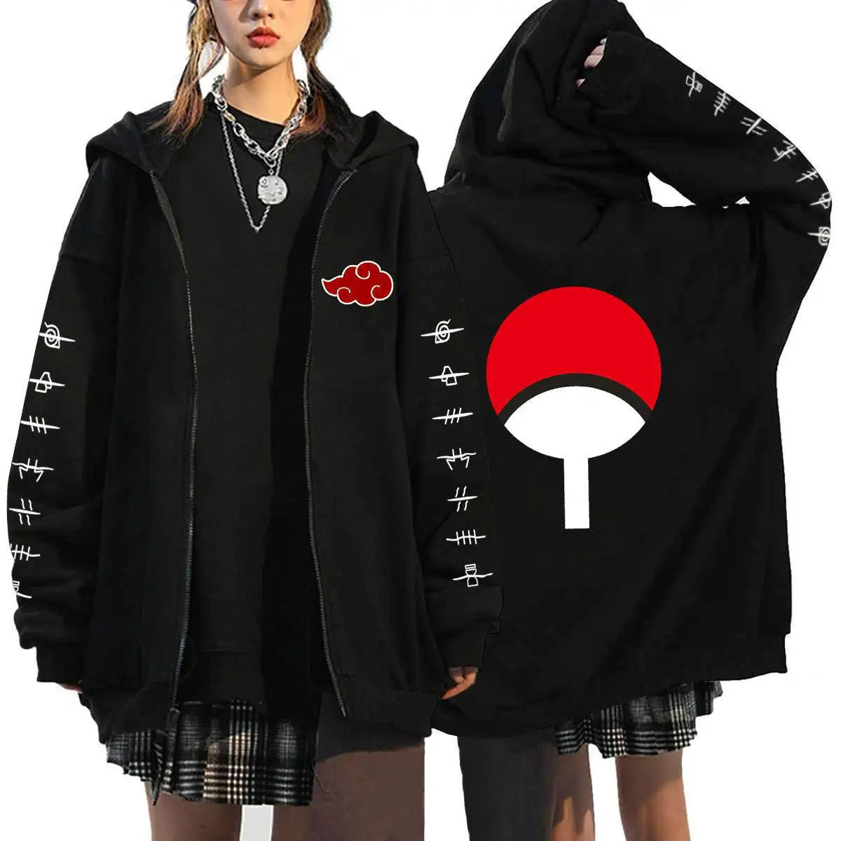 Autumn Zip Up Jacket Anime Naruto Figures Sweatshirt Men Women Plus Size Casual Clothing Harajuku Coat Halloween Gifts