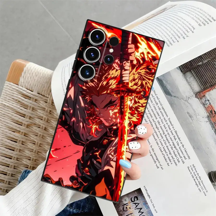 Demons Anime Slayer Case for Samsung Galaxy S25+ S9 S24+ S21 S22 S25 Ultra S20 S23 FE S24 Plus Soft Back Phone Cover