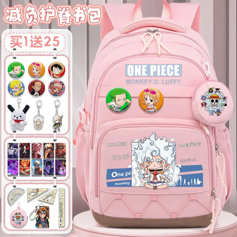 One Piece Luffy Backpack – Large Canvas School & Travel Bag