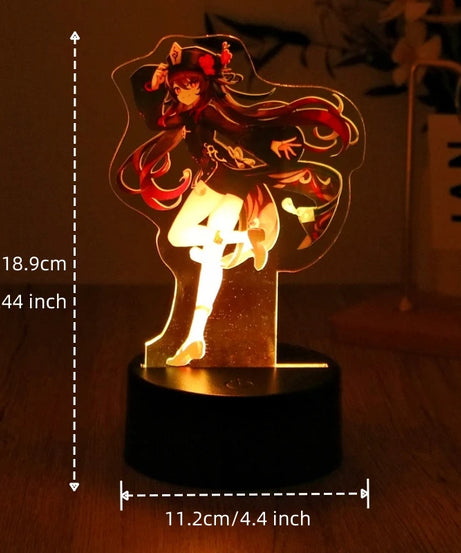Genshin Impact 3D Lamp Anime LED Night Light Decorative Smart Touch dreamcast for Bedroom Home Decoration Valentine's Day Gift