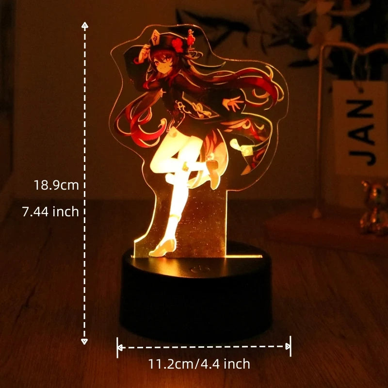 Genshin Impact 3D Lamp Anime LED Night Light Decorative Smart Touch dreamcast for Bedroom Home Decoration Valentine's Day Gift
