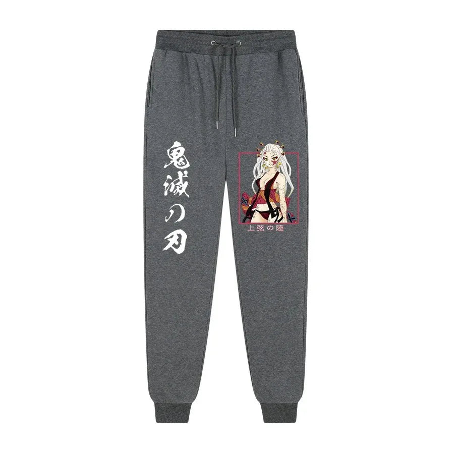 Anime Demon Slayer printed trousers men's comfortable fleece pants jogging men's trousers casual versatile sweatpants S-3XL