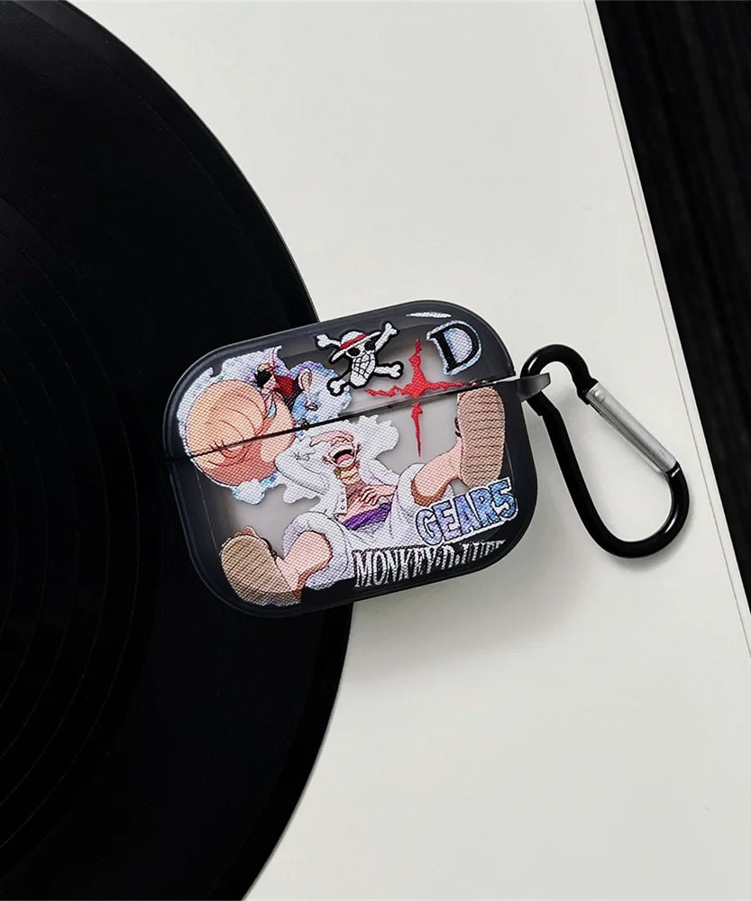 New Anime One Piece Luffy Gear 5th Earphone Case For AirPods 3 3rd 4 Pro Pro2 Headphone Bluetooth Wireless Headset Clear Cover