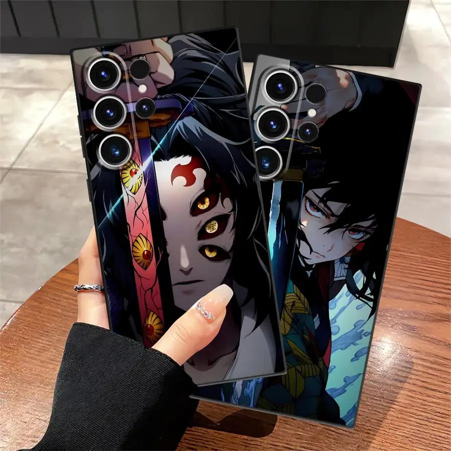 Demons Anime Slayer Case for Samsung Galaxy S25+ S9 S24+ S21 S22 S25 Ultra S20 S23 FE S24 Plus Soft Back Phone Cover
