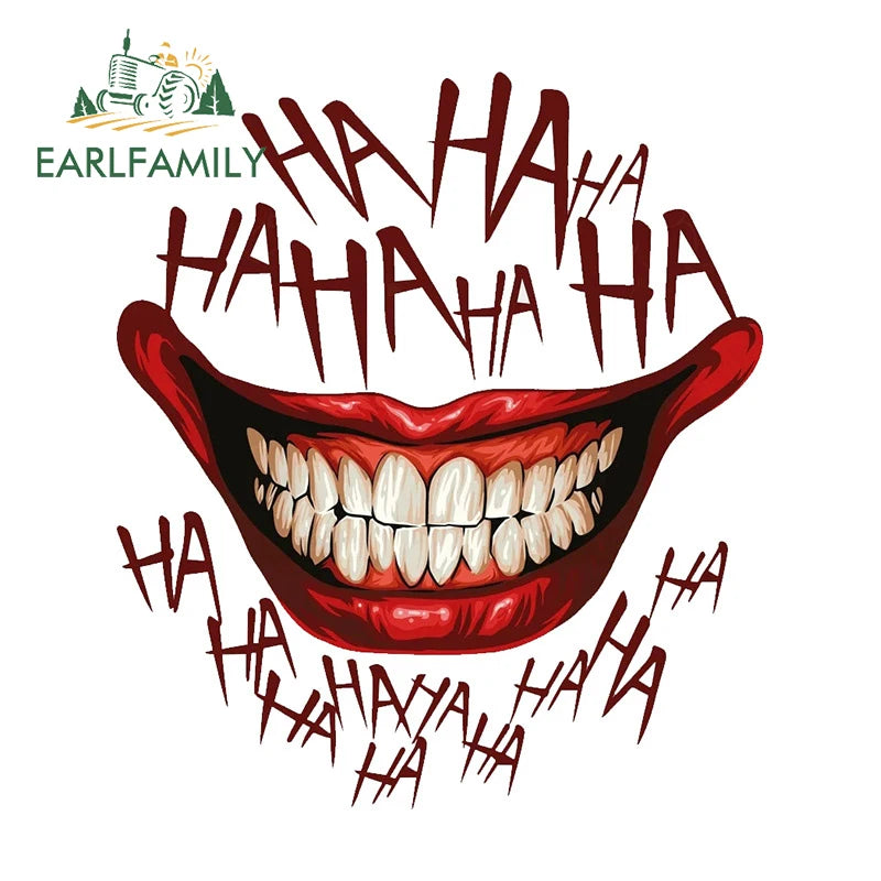 EARLFAMILY 13cm For Scary Devil Tooth Helmet Car Stickers RV JDM Motorcycle Decal Waterproof Camper Van Funny Car Accessories