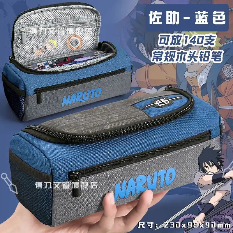 Naruto anime creative canvas stationery case student pencil case personalized children's large capacity pencil case gift
