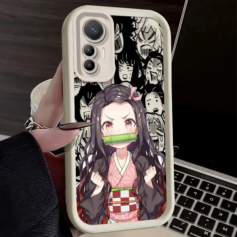 Cute Anime Demon Slayer Case For Xiaomi Poco C65 X7 X6 F6 F5 X5 X3 NFC F3 M6 Pro 4G Mi 13 12 11 Lite 5G 14 13T 12T 11T 14T Pro